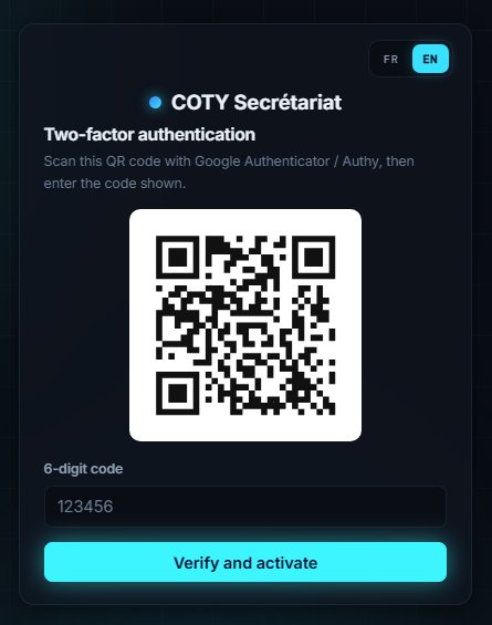 Two-factor authentication step with QR code